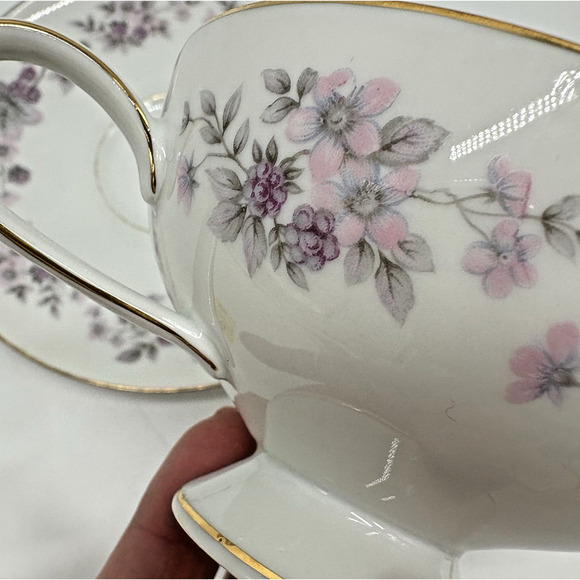 Amethyst by Rosenthal Continental Footed Demitasse Cup & Saucer Flowers Vtg 60's - Picture 4 of 15